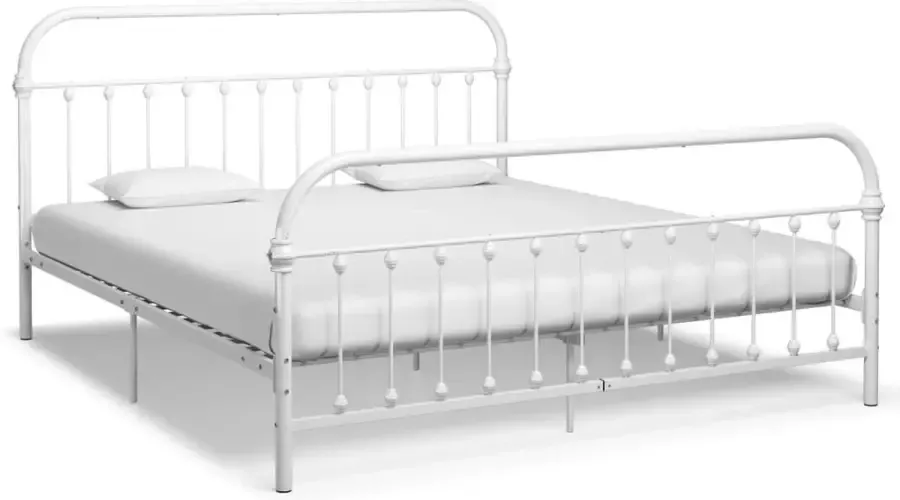 Decoways Bedframe metaal wit 180x200 cm