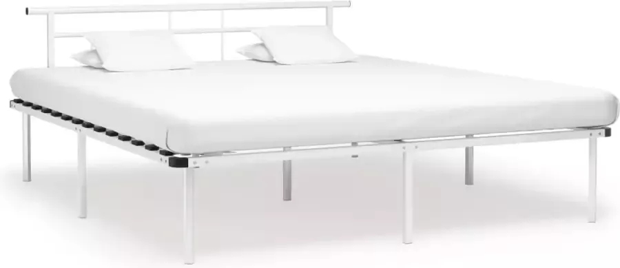 Decoways Bedframe metaal wit 180x200 cm