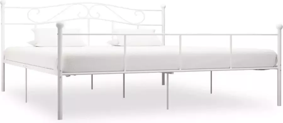 Decoways Bedframe metaal wit 180x200 cm