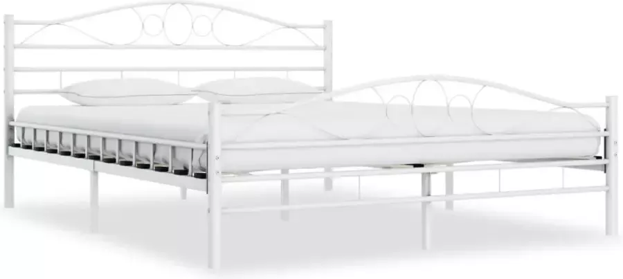 Decoways Bedframe metaal wit 180x200 cm