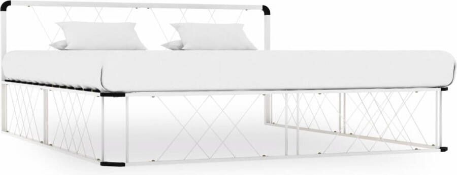 Decoways Bedframe metaal wit 200x200 cm