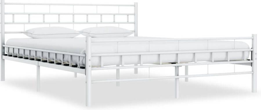 Decoways Bedframe metaal wit 200x200 cm