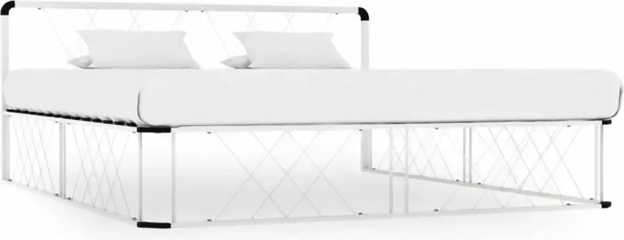 Decoways Bedframe metaal wit 200x200 cm