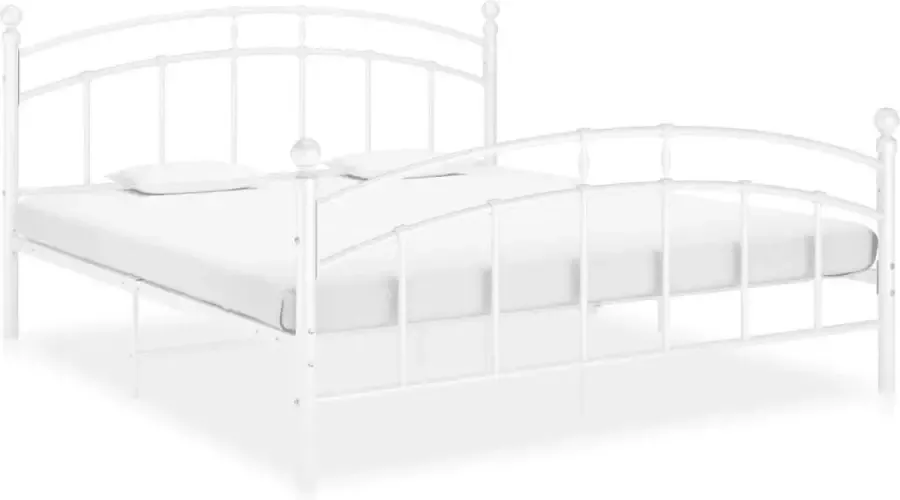 Decoways Bedframe metaal wit 200x200 cm