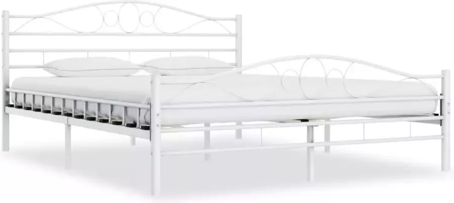 Decoways Bedframe metaal wit 200x200 cm