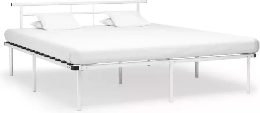 Decoways Bedframe metaal wit 200x200 cm