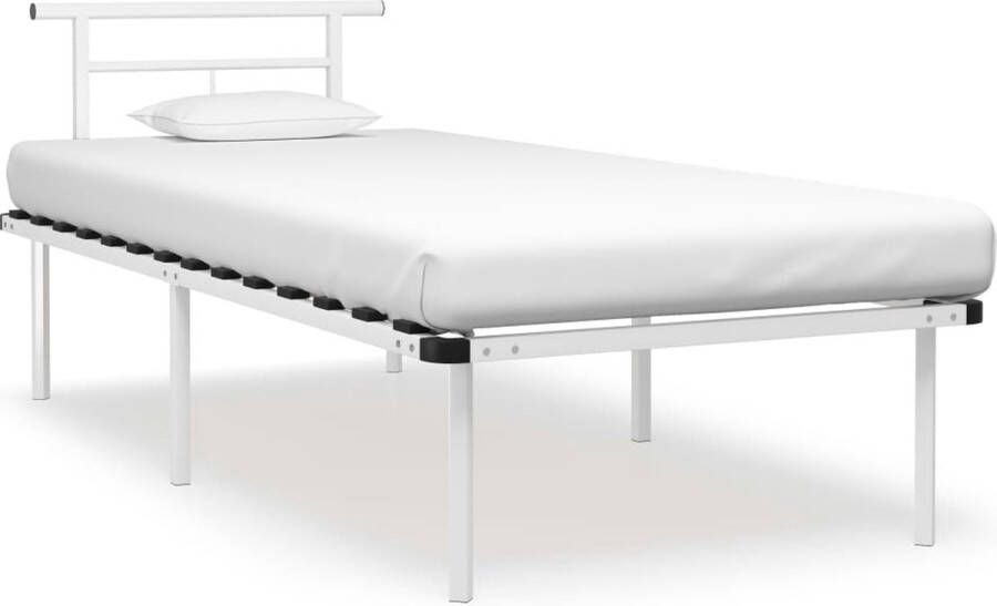 Decoways Bedframe metaal wit 90x200 cm