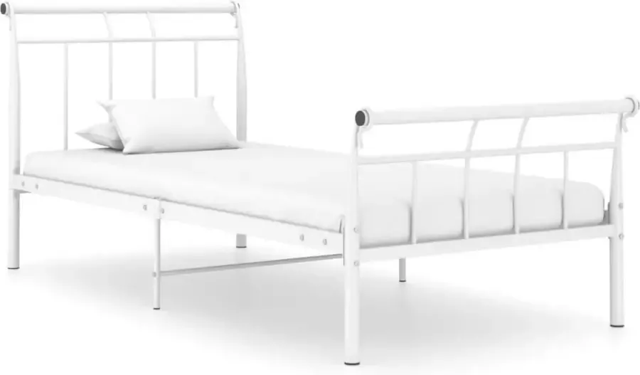 Decoways Bedframe metaal wit 90x200 cm