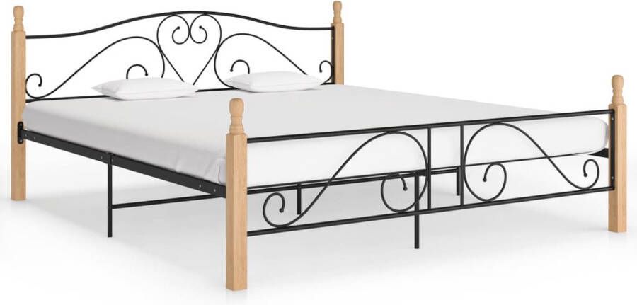 Decoways Bedframe metaal zwart 200x200 cm