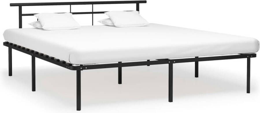 Decoways Bedframe metaal zwart 200x200 cm