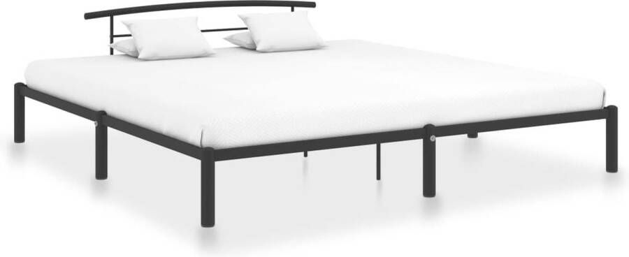 Decoways Bedframe metaal zwart 200x200 cm