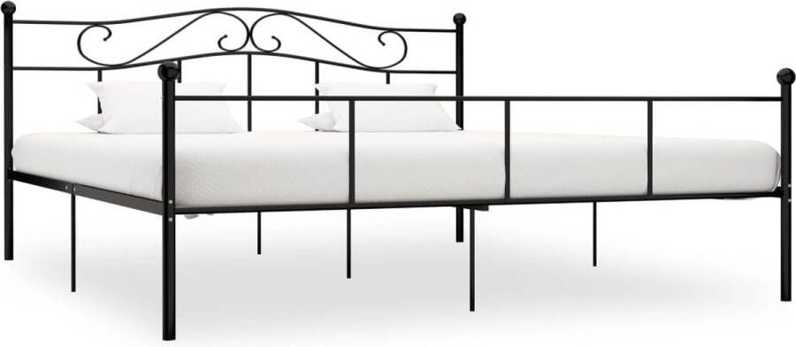 Decoways Bedframe metaal zwart 200x200 cm