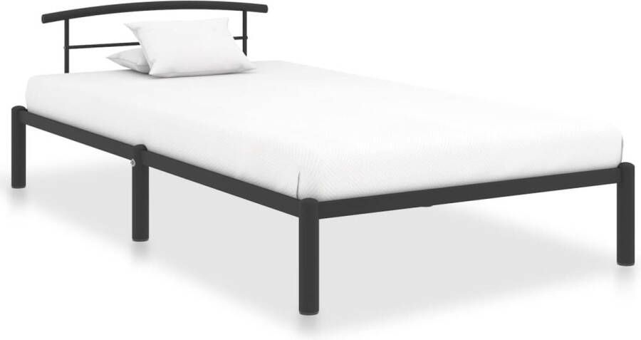 Decoways Bedframe metaal zwart 90x200 cm