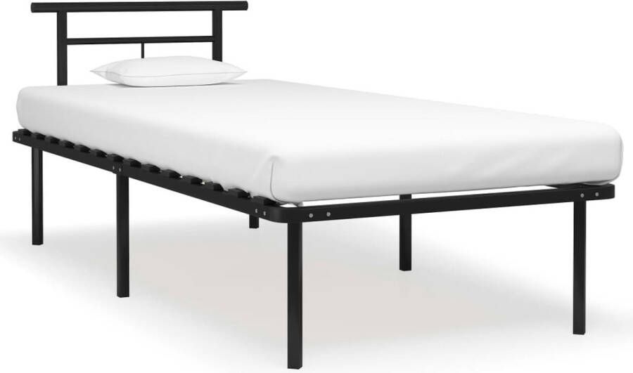 Decoways Bedframe metaal zwart 90x200 cm