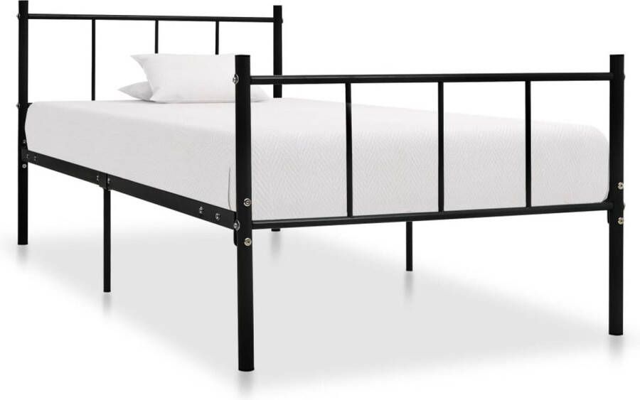 Decoways Bedframe metaal zwart 90x200 cm