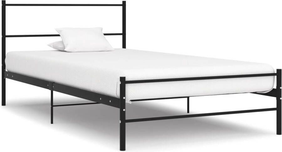 Decoways Bedframe metaal zwart 90x200 cm