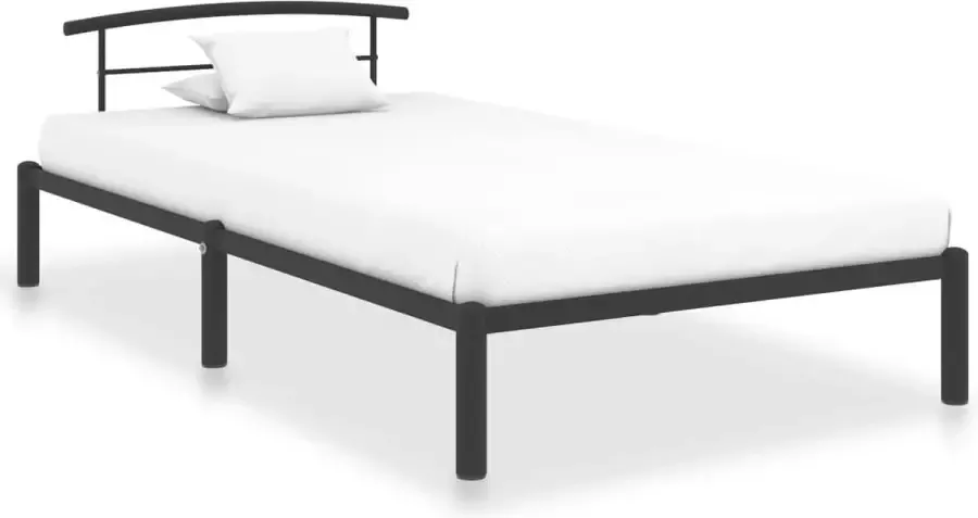 Decoways Bedframe metaal zwart 90x200 cm