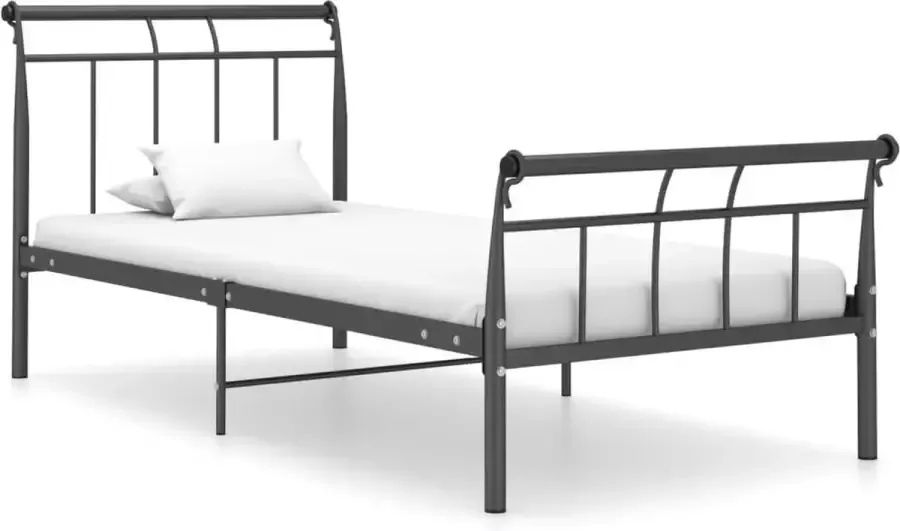 Decoways Bedframe metaal zwart 90x200 cm