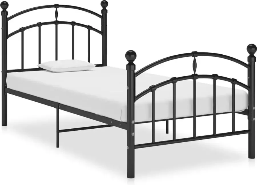 Decoways Bedframe metaal zwart 90x200 cm