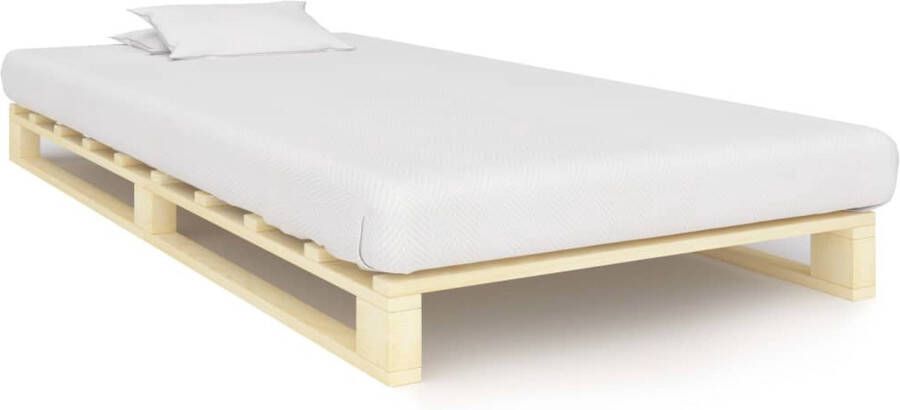 Decoways Bedframe pallet massief grenenhout 100x200 cm