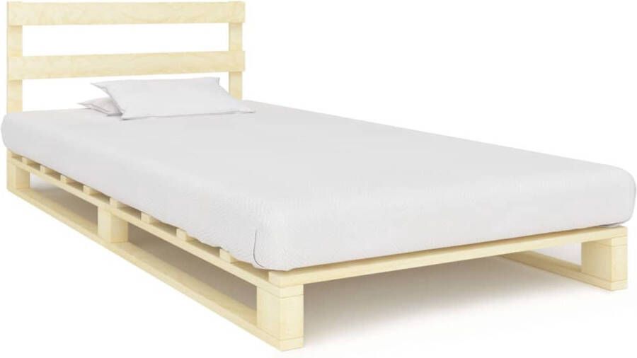 Decoways Bedframe pallet massief grenenhout 100x200 cm