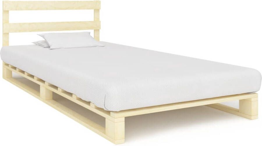 Decoways Bedframe pallet massief grenenhout 90x200 cm