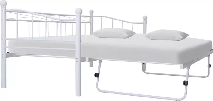 Decoways Bedframe staal wit 180x200 90x200 cm