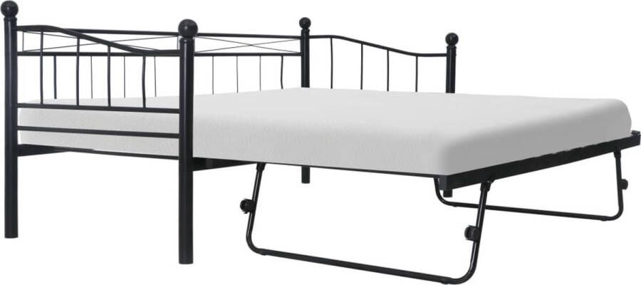 Decoways Bedframe staal zwart 180x200 90x200 cm