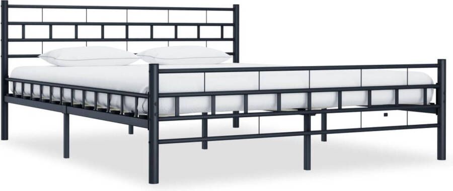 Decoways Bedframe staal zwart 200x200 cm