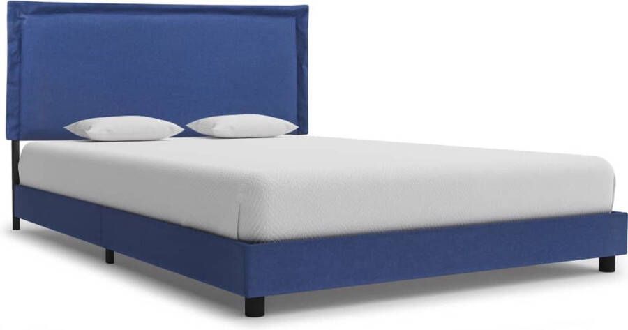 Decoways Bedframe stof blauw 140x200 cm