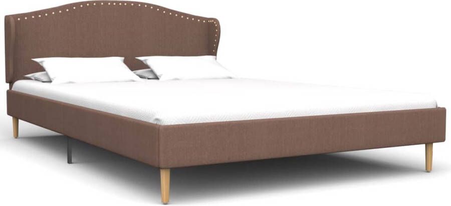 Decoways Bedframe stof bruin 135x190 cm