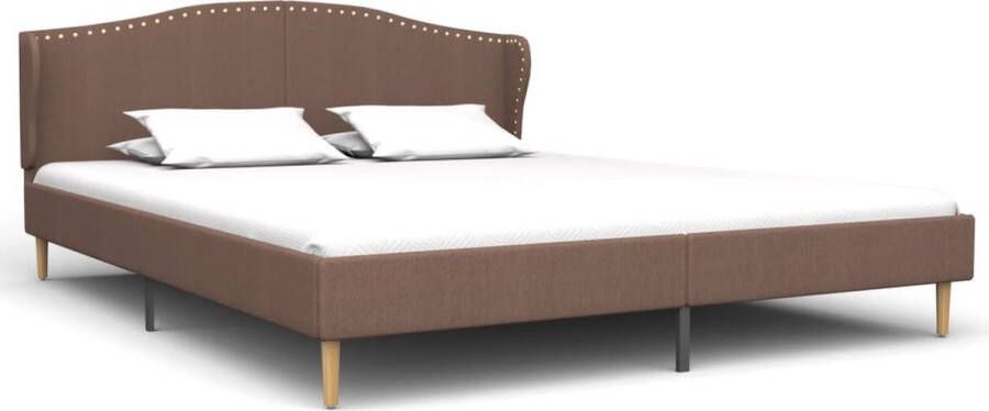 Decoways Bedframe stof bruin 150x200 cm