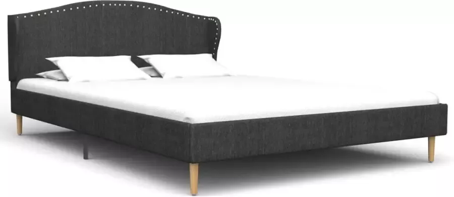 Decoways Bedframe stof donkergrijs 135x190 cm