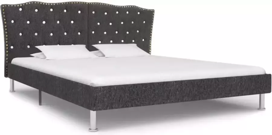 Decoways Bedframe stof donkergrijs 135x190 cm