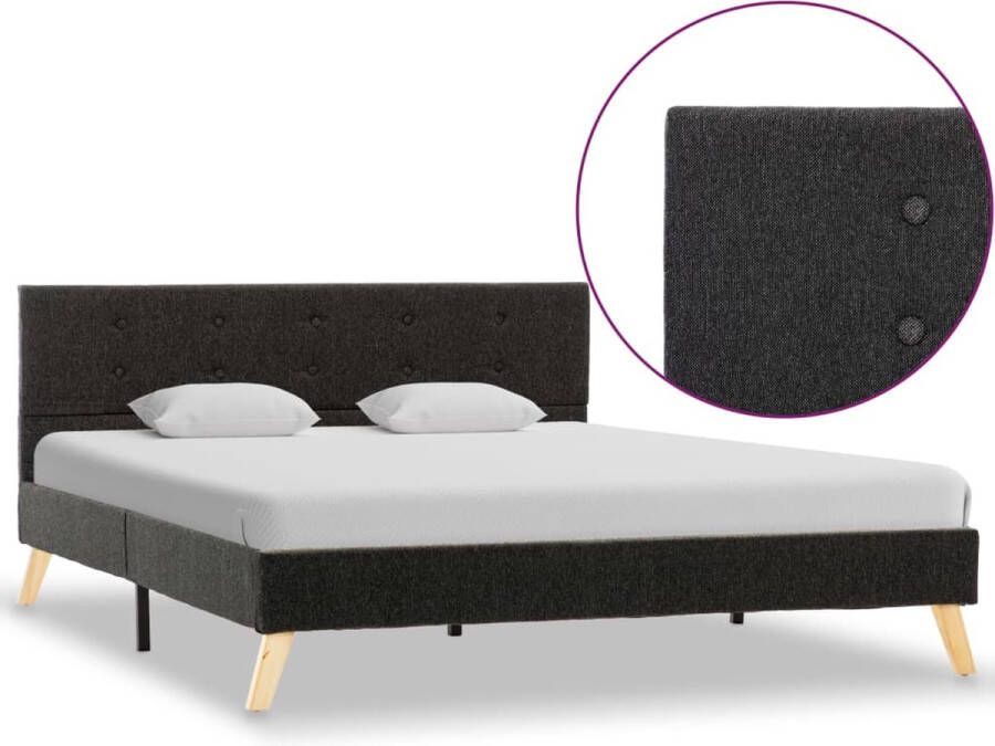 Decoways Bedframe stof donkergrijs 140x200 cm