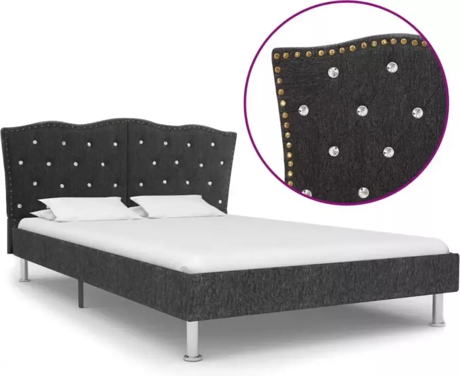 Decoways Bedframe stof donkergrijs 140x200 cm