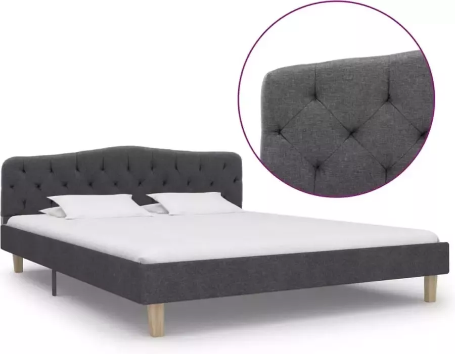 Decoways Bedframe stof donkergrijs 160x200 cm