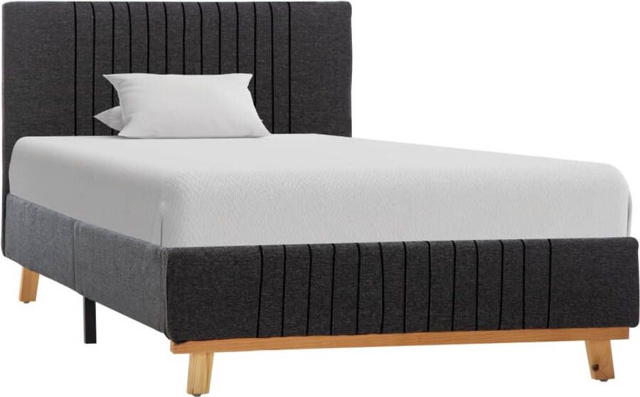 Decoways Bedframe stof donkergrijs 90x200 cm