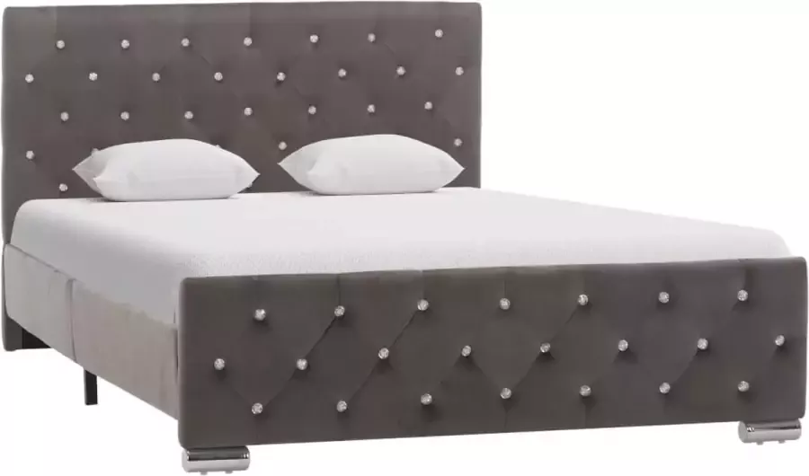 Decoways Bedframe stof grijs 120x200 cm