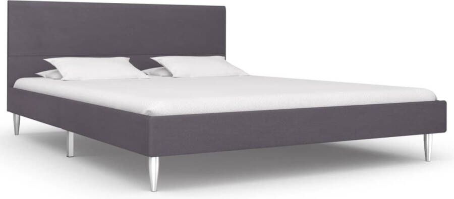 Decoways Bedframe stof grijs 140x200 cm