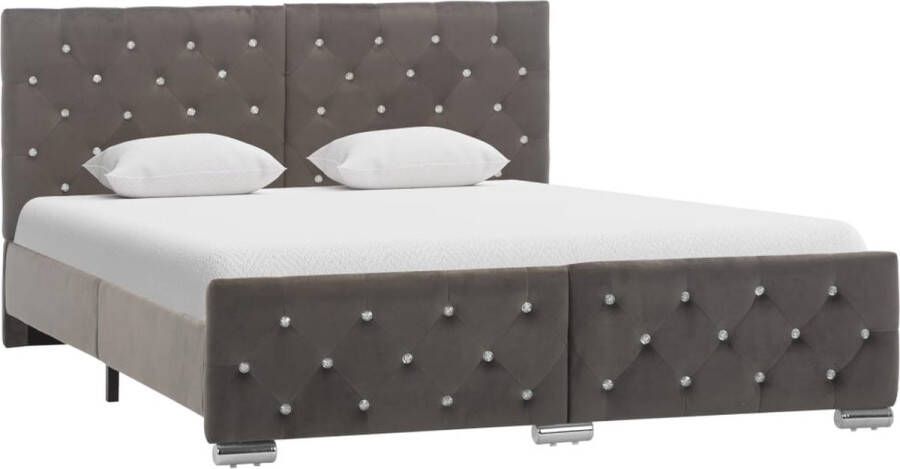 Decoways Bedframe stof grijs 140x200 cm