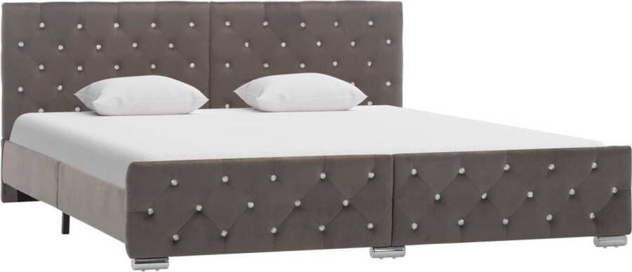 Decoways Bedframe stof grijs 180x200 cm