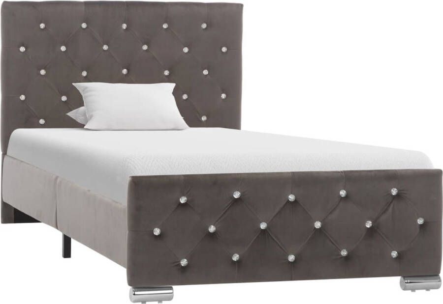 Decoways Bedframe stof grijs 90x200 cm