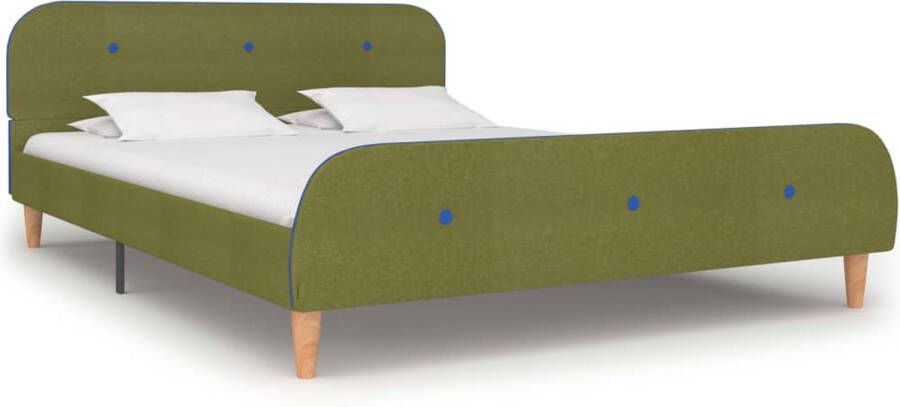 Decoways Bedframe stof groen 140x200 cm