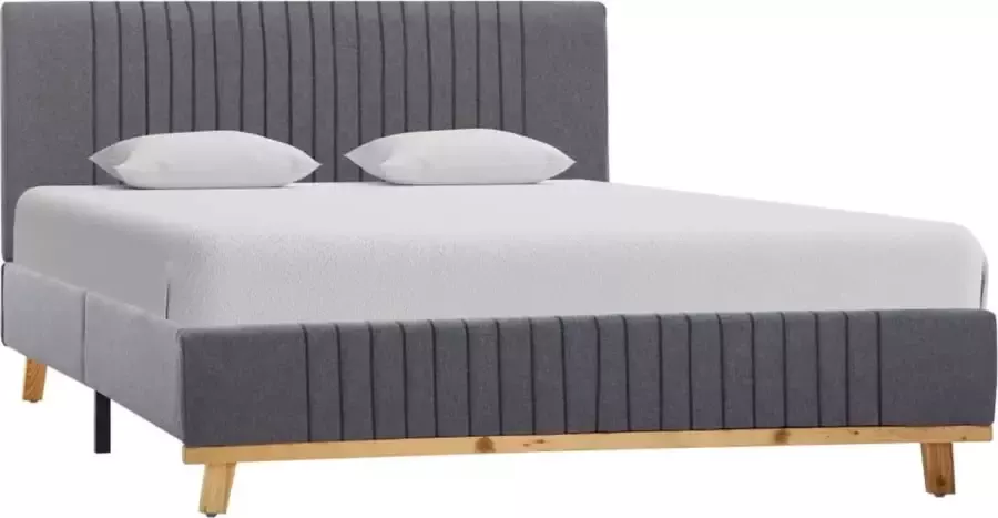 Decoways Bedframe stof lichtgrijs 120x200 cm