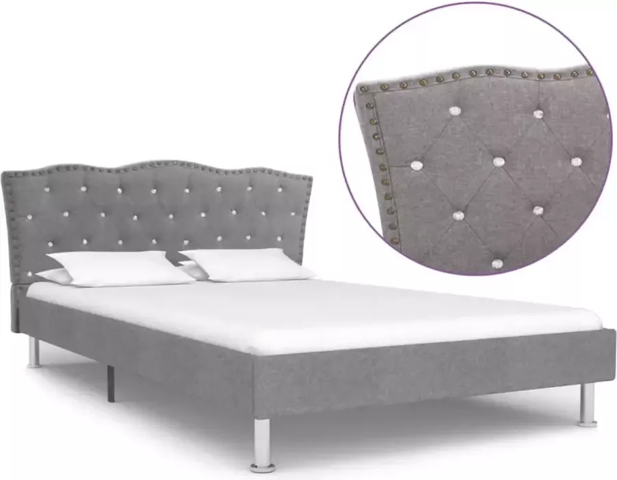 Decoways Bedframe stof lichtgrijs 120x200 cm