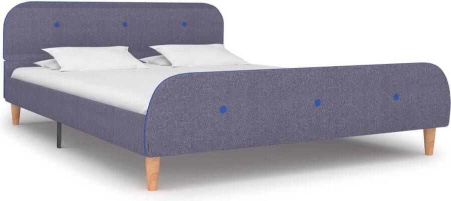 Decoways Bedframe stof lichtgrijs 140x200 cm