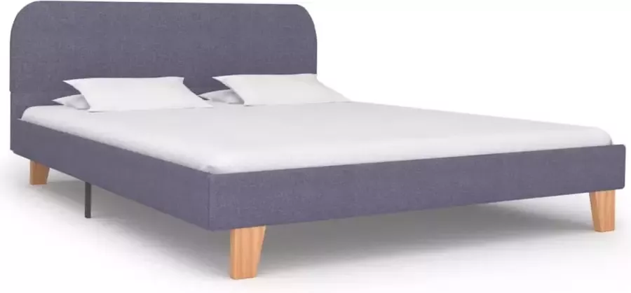 Decoways Bedframe stof lichtgrijs 140x200 cm