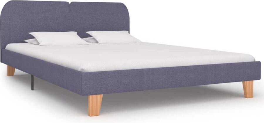 Decoways Bedframe stof lichtgrijs 160x200 cm