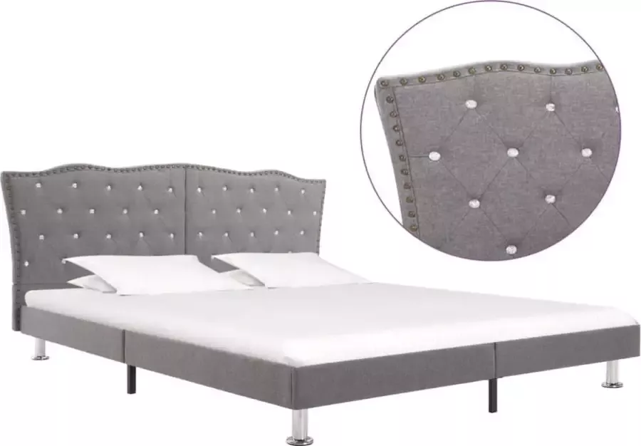 Decoways Bedframe stof lichtgrijs 160x200 cm